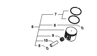 Echo CS - 7310P, 7310PW Pin, Piston 12 (Fig 10) New Oem V610000040