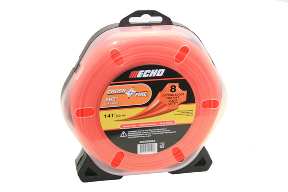 Echo Srm, Gt, .095 Cross Fire Trimmer Line 1/2 Pound 141 Feet Professional Grade 306095053
