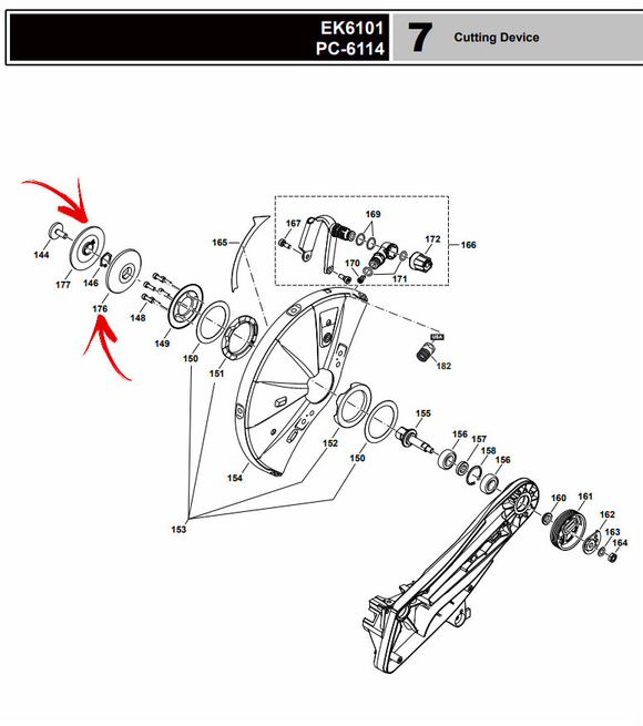 Makita Ek 6101, Dolmar Pc 6114, Pressure Disc 20.0, New, Oem, 315228110, 319371-7