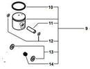Echo PB 500T, 500H Backpack Blower Piston Kit (Fig 9) New Oem P021045170, Replaces P021014972-2
