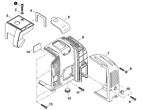 Echo PB-760LNH, PB-760LNT Cover, Engine (Fig No.6) New Oem A190001330