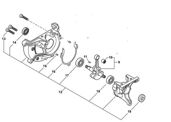 Echo PB-2520, Shindaiwa EB252 Crank Case Assembly (Fig 12) New OEM P100003810