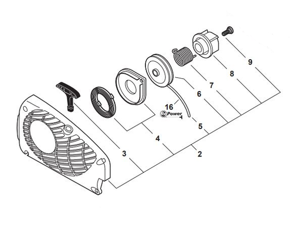 Echo CS-361P Starter Recoil Assy, Oem A051003010