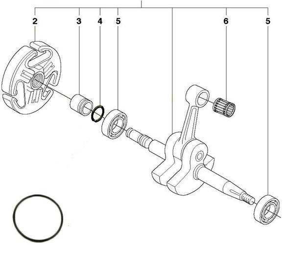 Husqvarna 365, 371, 372 Xp, Jonsered 2063, 2065, 2071, 2163, 2165, 2171 Oem Crankshaft O Ring 503263019